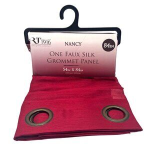 RT Designers Collection Nancy 54" x 84" Faux Silk Curtain Panel, Burgundy